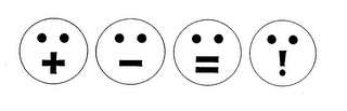 :+ :- := :! logo