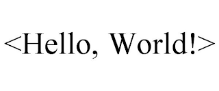 <HELLO, WORLD!> logo