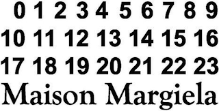 0 1 2 3 4 5 6 7 8 9 10 11 12 13 14 15 16 17 18 19 20 21 22 23 MAISON MARGIELA logo