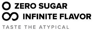 0 ZERO SUGAR INFINITE FLAVOR TASTE THE ATYPICAL logo
