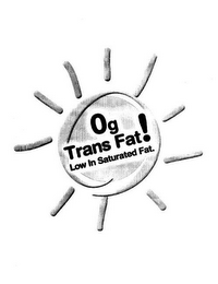 0G TRANS FAT! LOW IN SATURATED FAT. logo