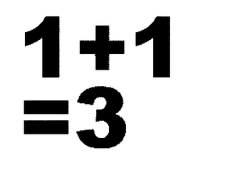 1 + 1 = 3 logo