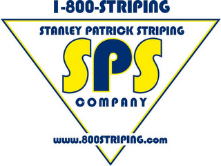 1-800-STRIPING STANLEY PATRICK STRIPING COMPANY SPS AND WWW.800STRIPING.COM logo