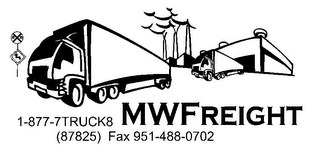 1-877-7TRUCK8 MWFREIGHT (87825) FAX 951-488-0702 logo