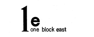1 E ONE BLOCK EAST logo