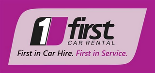 1 FIRST CAR RENTAL FIRST IN CAR HIRE. FIRST IN SERVICE. logo