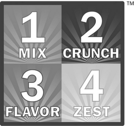 1 MIX 2 CRUNCH 3 FLAVOR 4 ZEST logo