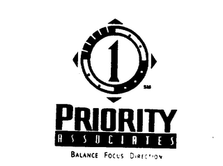 1 PRIORITY ASSOCIATES BALANCE FOCUS DIRECTION logo