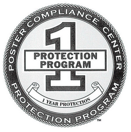 1 PROTECTION PROGRAM POSTER COMPLIANCE CENTER PROTECTION PROGRAM 1 YEAR PROTECTION logo