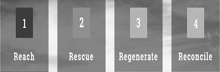 1 REACH 2 RESCUE 3 REGENERATE 4 RECONCILE logo