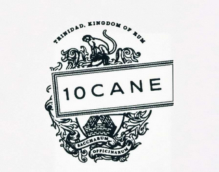 10 CANE TRINIDAD, KINGDOM OF RUM SACCHARUM OFFICINARUM logo