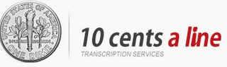 10 CENTS A LINE TRANSCRIPTION SERVICES logo