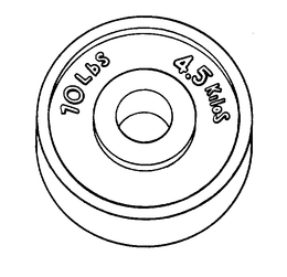 10 LBS 4.5 KILOS logo
