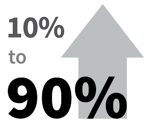 10% TO 90% logo