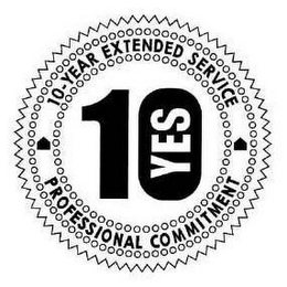 10 YES 10-YEAR EXTENDED SERVICE PROFESSIONAL COMMITMENT logo