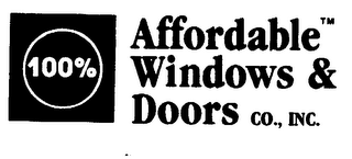 100% AFFORDABLE WINDOWS & DOORS CO., INC. logo