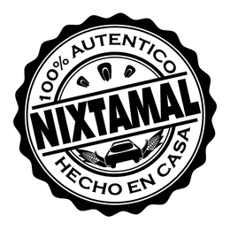 100% AUTENTICO NIXTAMAL HECHO EN CASA logo