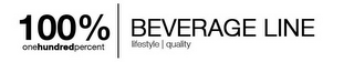 100% BEVERAGE LINE LIFESTYLE QUALITY ONE HUNDRED PERCENT logo
