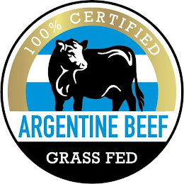 100% CERTIFIED ARGENTINE BEEF GRASS FED logo