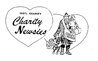 100% CHARITY CHARITY NEWSIES logo