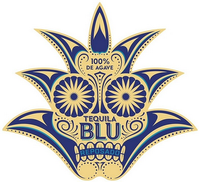 100% DE AGAVE TEQUILA BLU REPOSADO logo