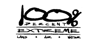 100% EXTREME LAND AIR WATER PERCENT logo
