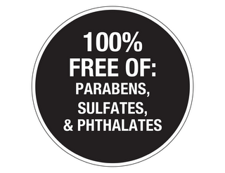 100% FREE OF: PARABENS, SULFATES, & PHTHALATES logo