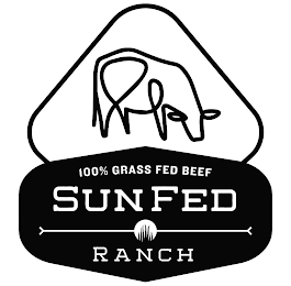 100% GRASS FED BEEF SUNFED RANCH logo