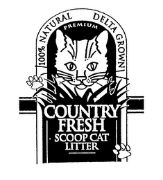100% NATURAL DELTA GROWN PREMIUM COUNTRY FRESH SCOOP CAT LITTER logo