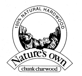 100% NATURAL HARDWOOD NATURE'S OWN CHUNK CHARWOOD logo