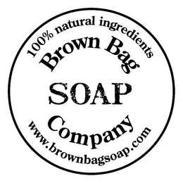 100% NATURAL INGREDIENTS BROWN BAG SOAP COMPANY WWW.BROWNBAGSOAP.COM logo