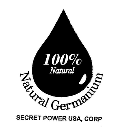 100% NATURAL, NATURAL GERMANIUM, SECRET POWER USA, CORP logo