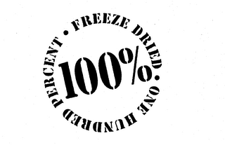 100% ONE HUNDRED PERCENT FREEZE DRIED logo