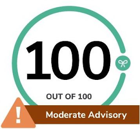 100 OUT OF 100 ! MODERATE ADVISORY logo