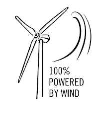 100% POWERED BY WIND logo