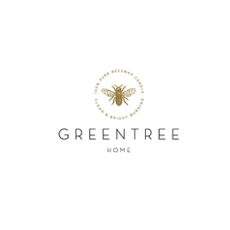 100% PURE BEESWAX CANDLE CLEAN & BRIGHT BURNING GREENTREE HOME logo