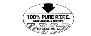 100% PURE P.T.F.E.  MECHANICALLY BONDED TO BASE METAL logo