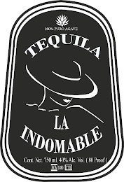 100% PURO AGAVE TEQUILA LA INDOMABLE CONT. NET. 750 ML 40% ALC. VOL. (80 PROOF) NOM 1480 CTR logo