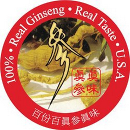 100% REAL GINSENG REAL TASTE USA logo
