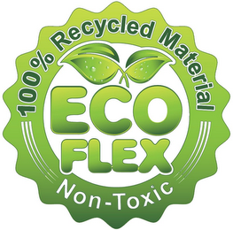 100 % RECYCLED MATERIALECOFLEX RECYCLED MATERIAL NON-TOXIC logo