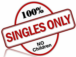 100% SINGLES ONLY NO CHILDREN logo