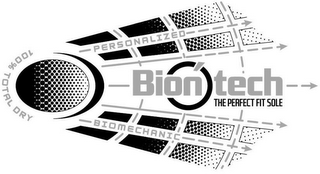 100% TOTAL DRY PERSONALIZED BIONTECH THE PERFECT FIT SOLE BIOMECHANIC logo