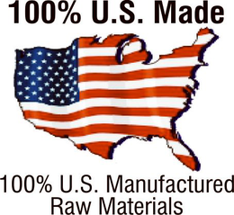 100 % U.S. MADE 100 % U.S. MANUFACTURED RAW MATERIALS logo
