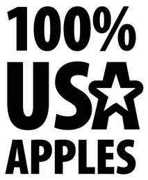 100% USA APPLES logo