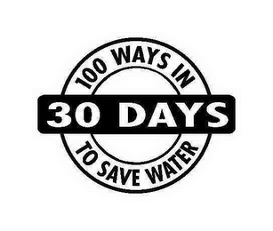 100 WAYS IN 30 DAYS TO SAVE WATER logo