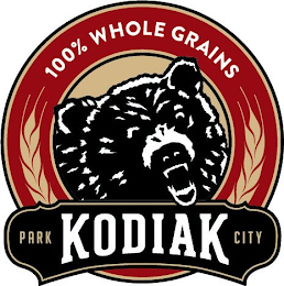 100% WHOLE GRAINS KODIAK PARK CITY logo