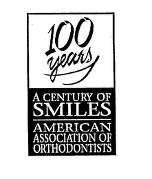 100 YEARS A CENTURY OF SMILES AMERICAN ASSOCIATION OF ORTHODONTISTS logo