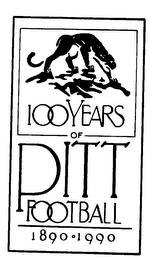 100 YEARS OF PITT FOOTBALL 1890-1990 logo