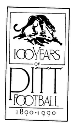 100 YEARS OF PITT FOOTBALL 1890-1990 logo