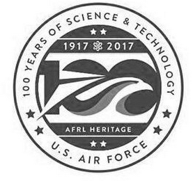100 YEARS OF SCIENCE & TECHNOLOGY U.S. AIR FORCE 1917 2017 AFRL HERITAGE 100 logo